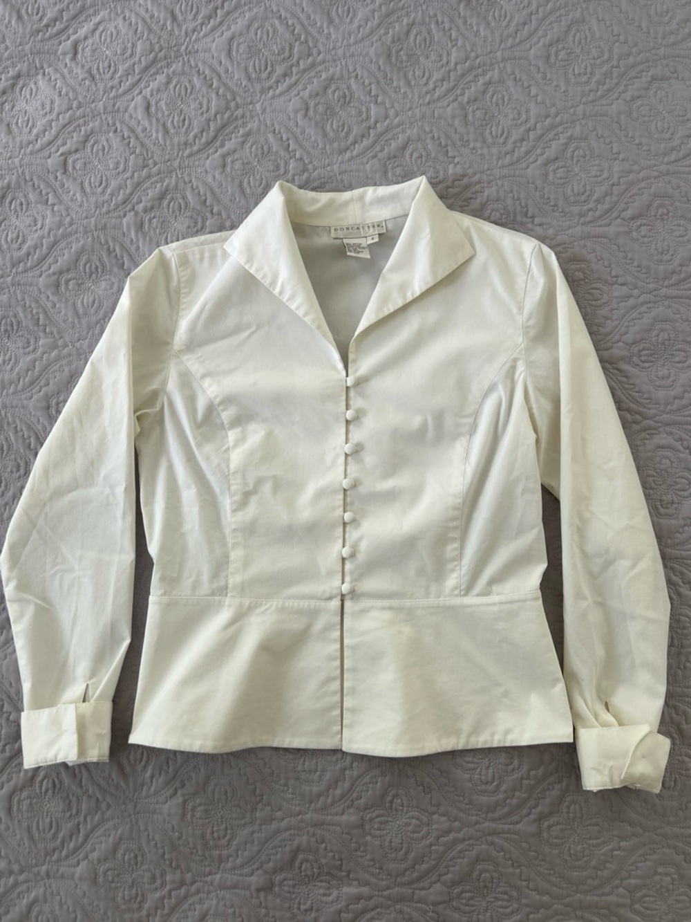 Doncaster Classic White Button-Down Blouse